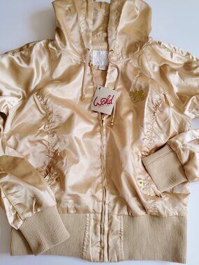 Yk wckd gold hooded jacket size large NEW deadstock vintage 2000s